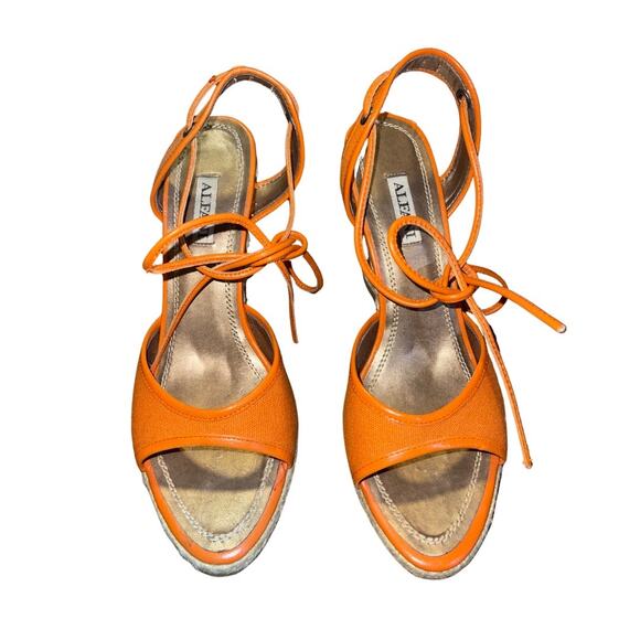 Alfani Women UnityGua Espadrille Wedge Ankle Strap Orange Size 6.5 - Picture 2 of 5